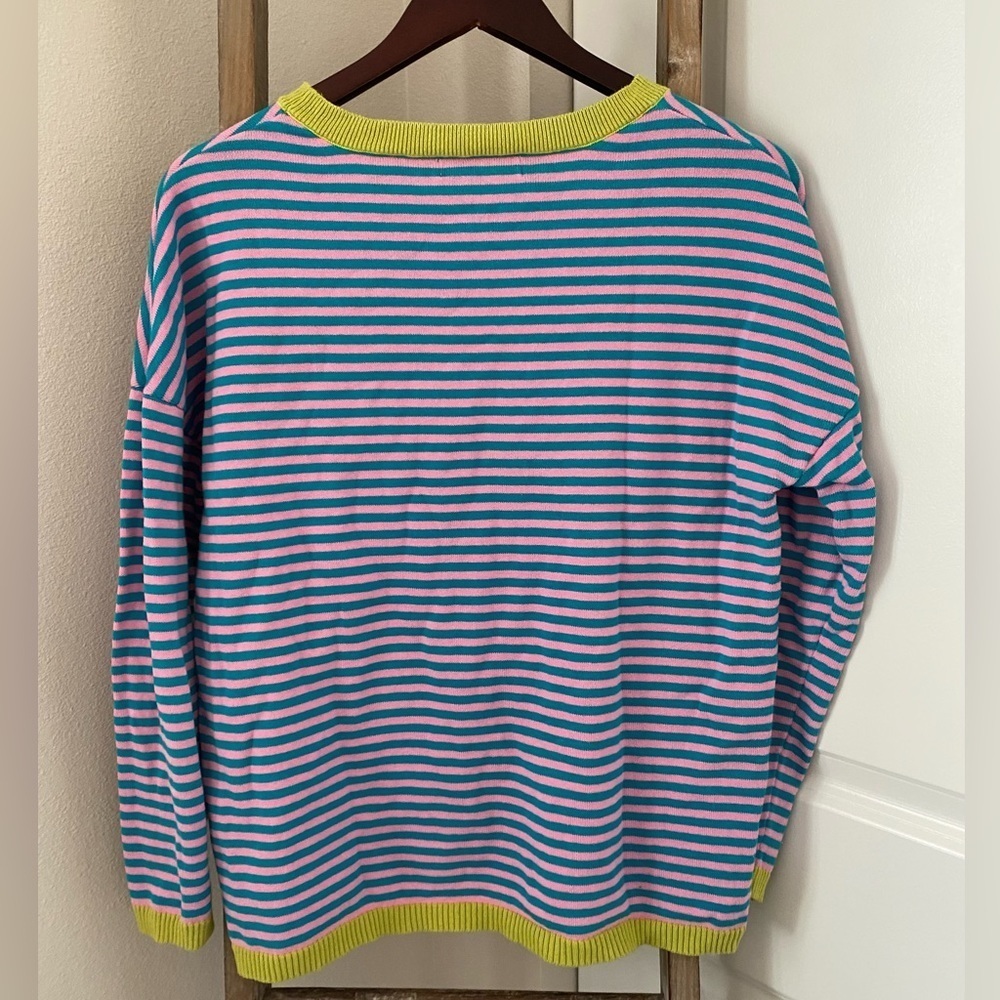 Dokotoo - Women’s Striped Cotton Sweater - Size Medium - Picture 3 of 6